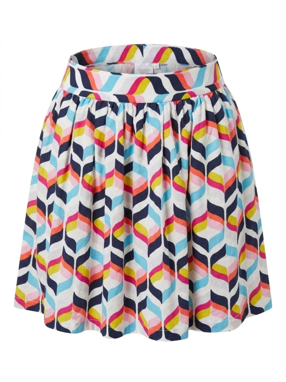 Cynthia Rowley Geometric Print Skirt Linen Blend Dopamine Retro Chic-Sz 6